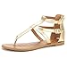 DREAM PAIRS Women's Gladiator Ankle Strap Thong With Two Adjustable Buckles Accent Summer Flat Sandals