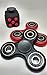 3 PC Red Black Fidget Cube + 2 Pack Black and Red Fidget Hand Spinner Combo Bulk Multiple Tri-Spinner EDC Stress Desk Classroom Fidgeting Brain Focus Desk Toy Reliever Autism Kids Adults Relax