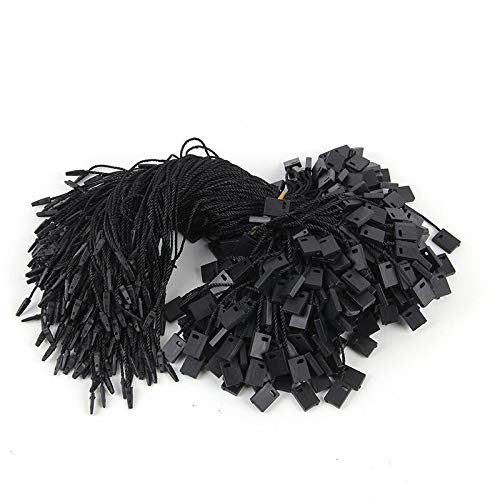 200Pcs Clothing Hang Tag String Clothing Tag Rope String with Push Locker String Snap Lock Security Tags Price Tagging Fasteners(Black)