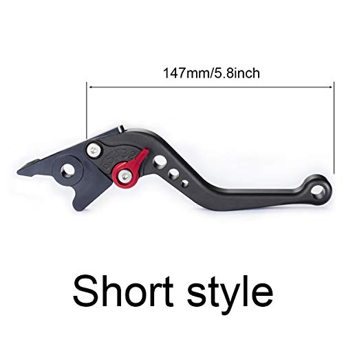 Hopider Short Brake Clutch Levers for Honda GROM MSX125 2014-2019, CBR250R 2011-2013, CBR300R/CB300F/FA 2014-2019, CB400F/CB400R 2013-2015, CBR500R/CB500F/X 2013-2019, Monkey 125 2018-2019,Black - Thumbnail 5