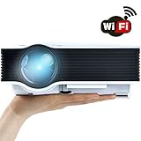 WiFi Wireless Projector (Warranty Included), Support HD 1080P Video, ERISAN Updated Full Color Max 130
