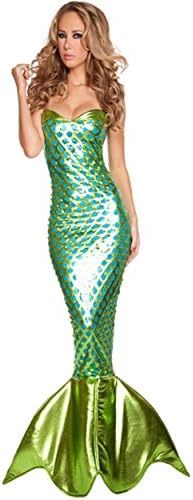 KSHUN Women's Sexy Green Mermaid Dresses Halloween Cosplay Mermaid Dress