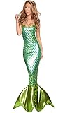 HPLY Halloween Party Cosplay Mermaid Dress Women Sexy Green Mermaid Dress