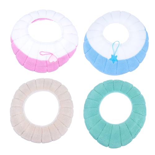 LABRIMP 4pcs Plush Toilet Seat Covers for Fall Winter Warm Cushions with Stylish Design Soft Skin-Friendly Material Easy to Wash Random Colors