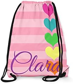 Tin Tree Gifts Customized Drawstring Backpack Hearts Pool Bag Personalized Backpack