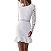 Toimothcn Women White Lace Dress Slash Neck Off Shoulder Cocktail Party Elegant Dress Sexy Prom Gown