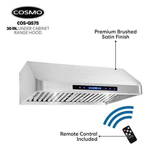 COSMO COSQS75 30 in. Under Range Hood with 500 CFM, Permanent