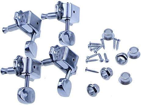 Chrome Semiclosed Ukulele Tuning Pegs Tuner Machine Heads 2R2L Concave Handle