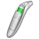 Metene Forehead and Ear Digital Thermometer, Non-Contact Thermometer with Fever Alarm and Easy Accuracy, for Baby, Adult and Family Care with FDA Approved