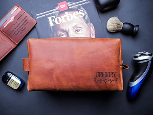 Personalized Leather Dopp Kit, Men's Toiletry Bag, Anniversary Gift Travel Bag 5 Personalized Leather Dopp Kit, Men's Toiletry Bag, Anniversary Gift Travel Bag