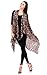 CCFW Various Pattern Printed Long Scarf Vest with Uneven Hem Animal Paisley (29 Brown)