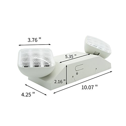 Ainfox 6Pack LED Emergency Exit Light, Dual Head Hardwired with Battery Back-up Ultra Bright 120V/277VAC White (6 Pack)
