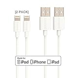 [Apple MFI Certified] Omars [2 Pack] 4ft / 1.2m Lightning 8pin to USB SYNC Cable Charger Cord for iPhone 5, 5s, 5c, 6, 6 Plus, 6s, 6s Plus,7,7 plus, iPad Mini, iPad 4,Air 2, iPad Pro (White)