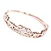 Gieschen Jewelers Clover Tiara 18K Rose/White Gold-Plated CZ Crystal Dainty Ring