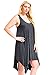 Modern Kiwi Asymmetric Flowy Tank Tunic Dress Charcoal 3X