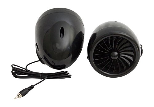 Shark-300-Watt-3-X-35-Inch-Marine-Grade-Motorcycle-Audio-Speakers-with-Mirror-Brackets-Waterproof-Black-Model-SPK2501
