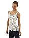 PattyBoutik Women's Crochet Lace Overlay Tank Top (Gray and White M)