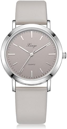 Xinge Women's Classic Wrist Watches with Leather Band Silver Tone Bezel XG1064 (grey)