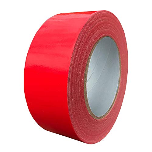 Exa Duct Tape 1.88 Inches x 60 Yards, Duct Tape for Crafts, Extra Strength, No Residue, DIY, Repairs, Indoor Outdoor Use, Book Repair, Must Have Garage Tool (1.88 X 60 Yards, Red)