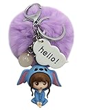 Aibearty Cute Keychain Pom Pom Car Keychain Girl Keyring Fur Ball Key Chain Bag Backpack Pendant