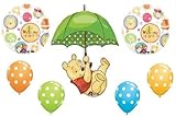 LoonBalloon WINNIE the POOH Baby Shower Little One Umbrella Polka Dots 7 Party Balloons Set