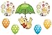 LoonBalloon WINNIE the POOH Baby Shower Little One Umbrella Polka Dots 7 Party Balloons Set