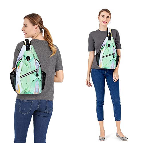 Stars & Moon Sling Backpack - Crossbody Chest Bag, 15.3L X 7.5W X 3.5H Inches, Tablet Compatible