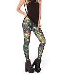 Jescakoo Girl's Brushed Ugly Christmas Tree Print Ankle Length Skinny Leggings