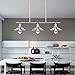 Wellmet 3 Lights Modern Pendant Lighting for Kitchen Island, Farmhouse Chandelier Dining Room Lighting Fixtures Hanging with Brushed Nickel Finish,Chandeliers Height Adjustable for Pool Table (Silver)