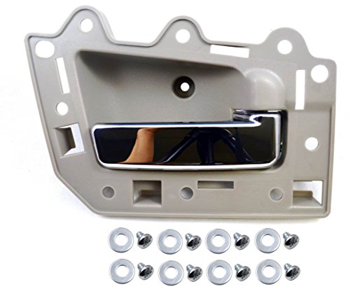 PT Auto Warehouse CH-2815ME-FR - Inside Interior Inner Door Handle, Beige/Tan Housing with Chrome Lever - Passenger Side