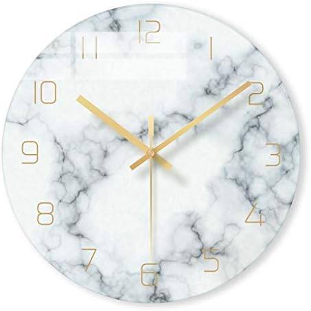 QIAO Wall Clock for Living Room Bedroom Frameless Tempered Glass Mirror Light Luxury Nordic Style (Color : G)