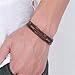 MAIDIEN 1PC New Men's Braided Leather Stainless Steel Cuff Bangle Bracelet Wristband