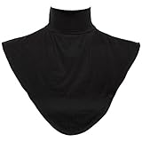 Edal Women Modal Islamic Shirt Under Tops Hijab Extension Neck Shoulder Cover Black
