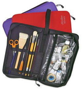 Silver Brush 9680 Nylon Monaco Deluxe Short Handle Storage Case, Black