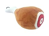 EXPAWLORER Dog Squeak Plush Toy, Christmas Pet Training Biting Chicken Leg Toys with Bell Charm
