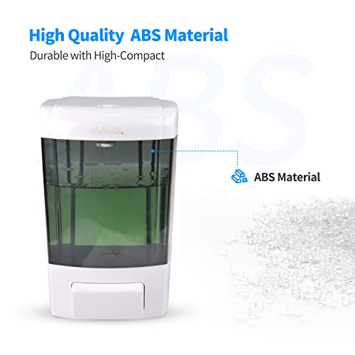 SVAVO Soap Dispenser Wall Mount 23.7oz / 700ml, Refillable Commercial Soap Dispenser, Wall Mounted Liquid Soap Dispensers for Bathroom, Kitchen, Restaurant, Body Wash, ABS Plastic