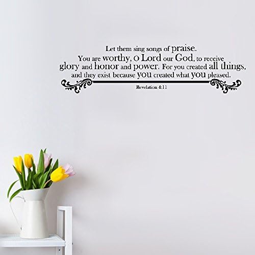 rneyi Quotes Art Decals Vinyl Removable Wall Stickers Sing Songs of Praise