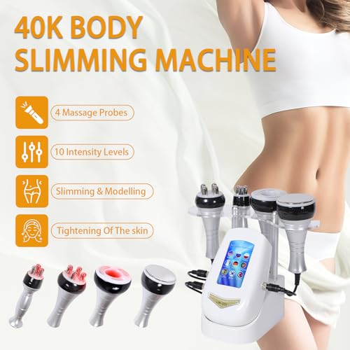 40K Body Slimming Machine, 4 in 1 Lipocavitation Radiofrequency Body Sculpting Machine, Face and Whole Body Massager Slimming and Firming