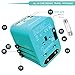 Power Plug Adapter (Turquoise) - International Travel - w/4 USB Ports Work for 150+ Countries - 220 Volt Adapter - Travel Adapter Type C Type A Type G Type I for UK Japan China EU Europe European