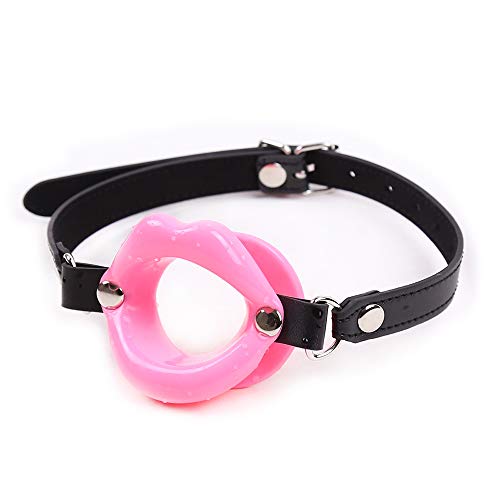 Jinqian Men's and Women's, Oral Open Lip Mouth Gag Toy (pink)