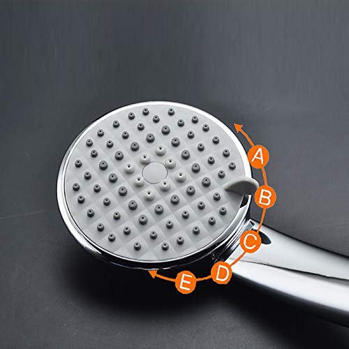 Bath Shower Head - Adjustable Hand Shower Head Top Spray + High Pressure Boosting Water Saving Filter Balls Beads + High Turbo Pressure Shower Head + Hose Push On Mixer Hairdresser Pet (A)