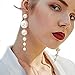 Genuine Freshwater Pearl Long Dangle Earrings - AAA Handpicked Quality - Great for Brides or Bridesmaids (Style F)
