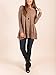 PRETTODAY Women's Casual Tunic Tops Crew Neck Shirts Chiffon Hemline Loose Blouses Brown