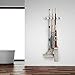 Tangkula Wall Mount Mop Broom Holder, Hanging Broom Organizer w/ 5 Slots & 6 Hooks, Home Storage Organizer Rack, Hanging Utility Rack for Home, Kitchen, Garage, Laundry (White)