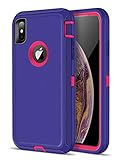 iMangoo iPhone Xs Max Case, iPhone 10s Max Case Outdoor Sports Heavy Duty Shockproof Case Full Body Protection Cover Non Slip Matte Surface Phone Case for iPhone X S Max 2018 6.5'' Purple