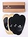 VERO MONTE 4 Pairs Womens No Show Socks - Cotton Liner Socks (Black + Skin, 6-7.5) 440411