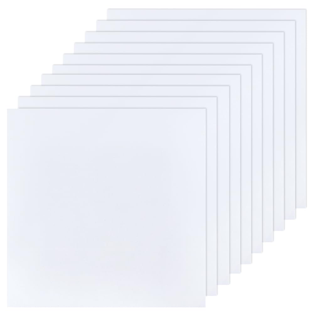 OLYCRAFT 10 Sheets White ABS Plastic Sheet 200x200mm ABS Plastic Plates Hard 0.5mm Thick Lightweight Rigid Foam Sheets for Architectural Models Sand Table Building Model Material Supplies