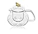 Tea Beyond Clear Glass teapot Rainbow Butterfly 24 oz/710ml Non drip Heat Resistant