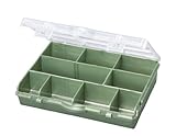 Stack-On SBMG-10 10 Compartment Storage Organizer Box with Removable Dividers, Metallic Green