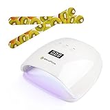 MiroPure 48W Nail Dryer LED UV Lamp Super Quick Curing with LCD Display Manicure Salon Tool for Gel Nail Polish with Infrared Sensor, 3 Timer Setting, 2 free Nail Files